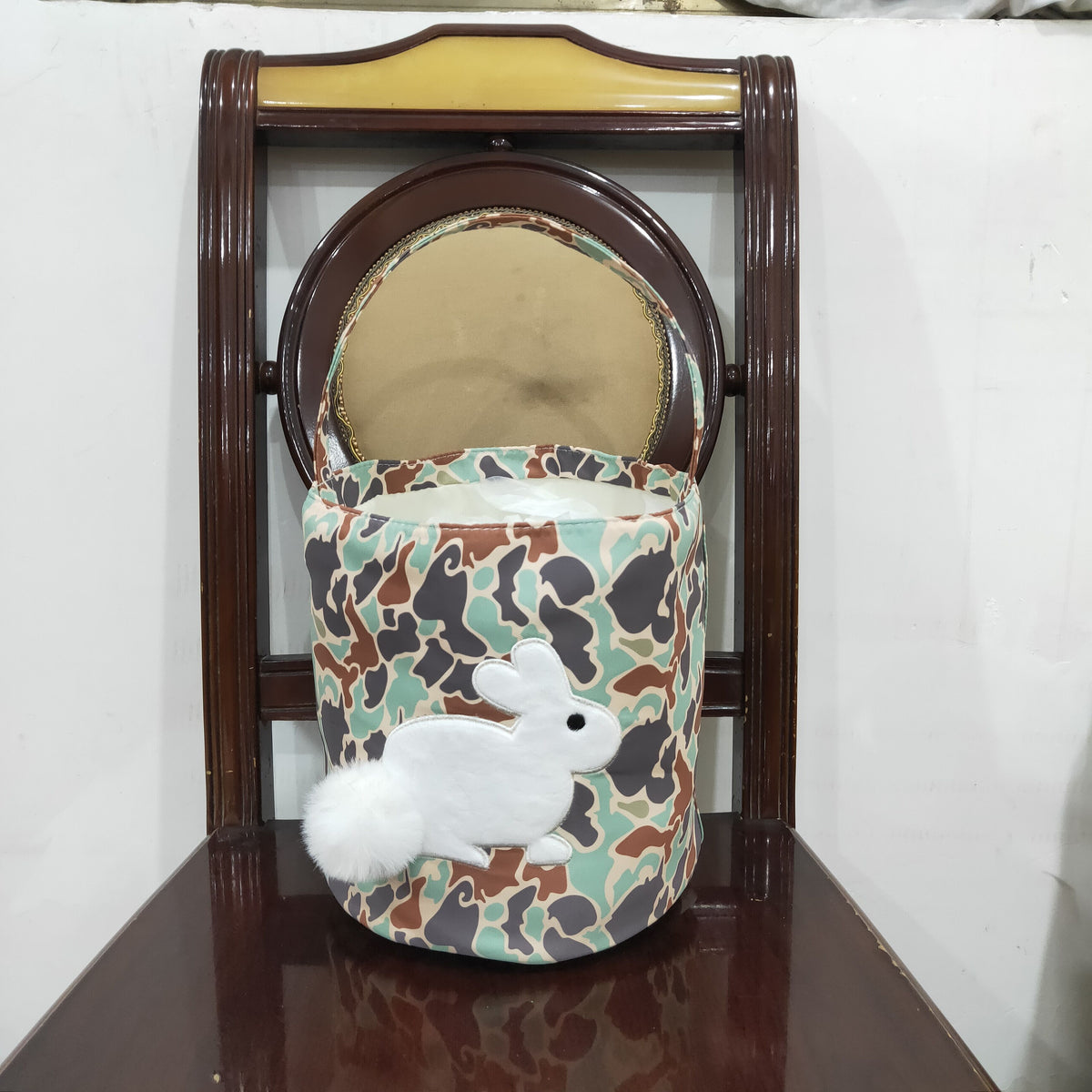 Embroidery Rabbits Baby Kids Southern Green Camo Easter Lunch Boxes Bags