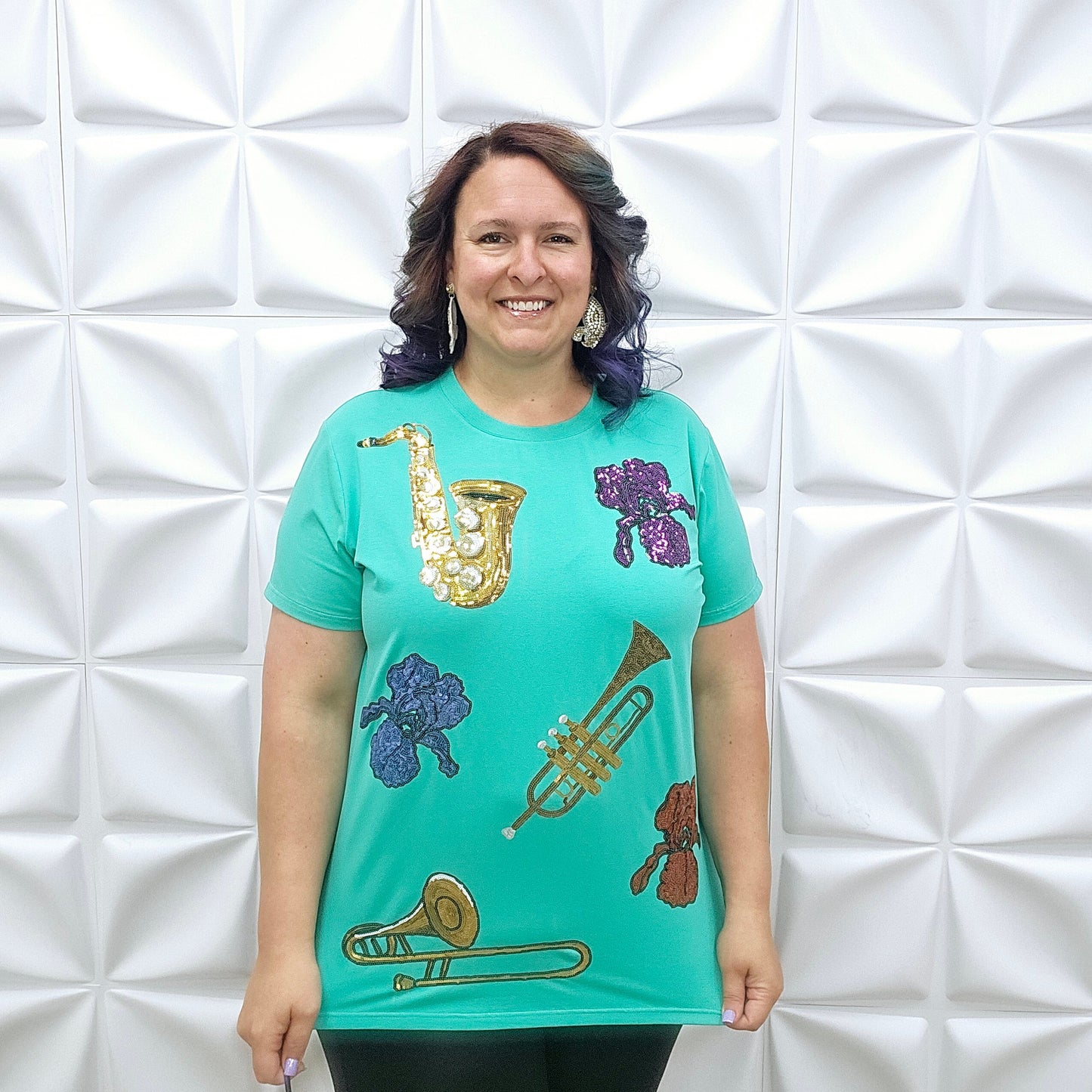 Jazz Iris Sequined Instruments Shirt