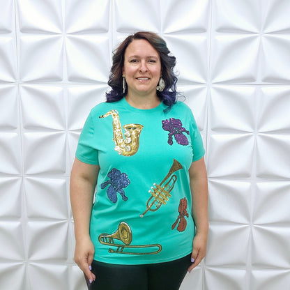 Jazz Iris Sequined Instruments Shirt