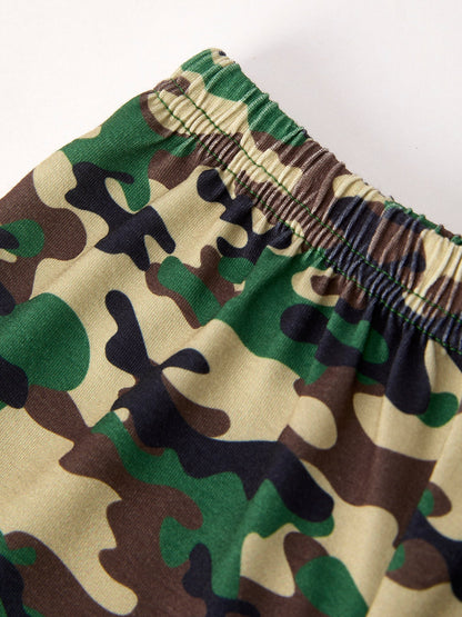 Camouflage Duck Smocking Embroidery Boys Outfit