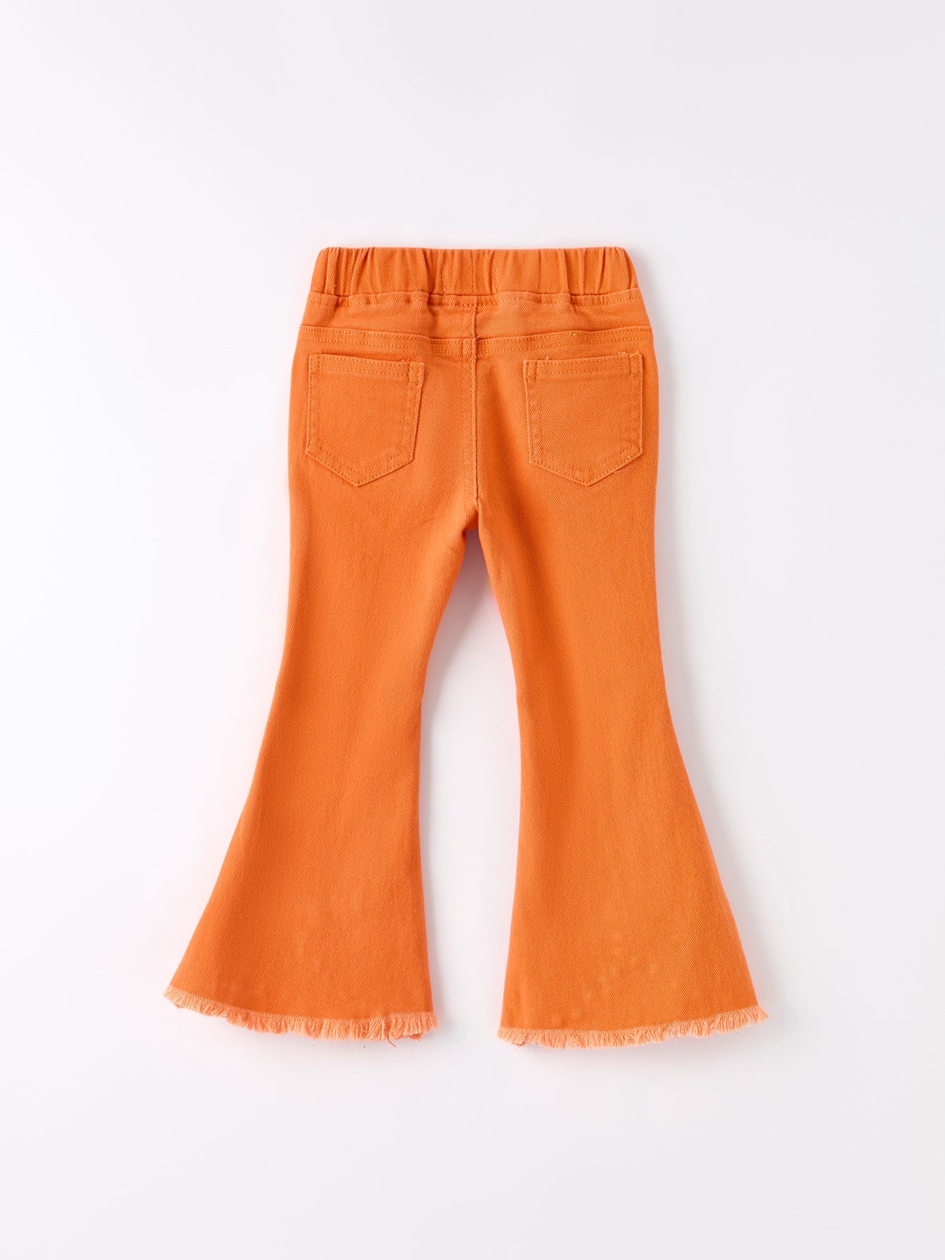 Orange Flared Elastic Jeans