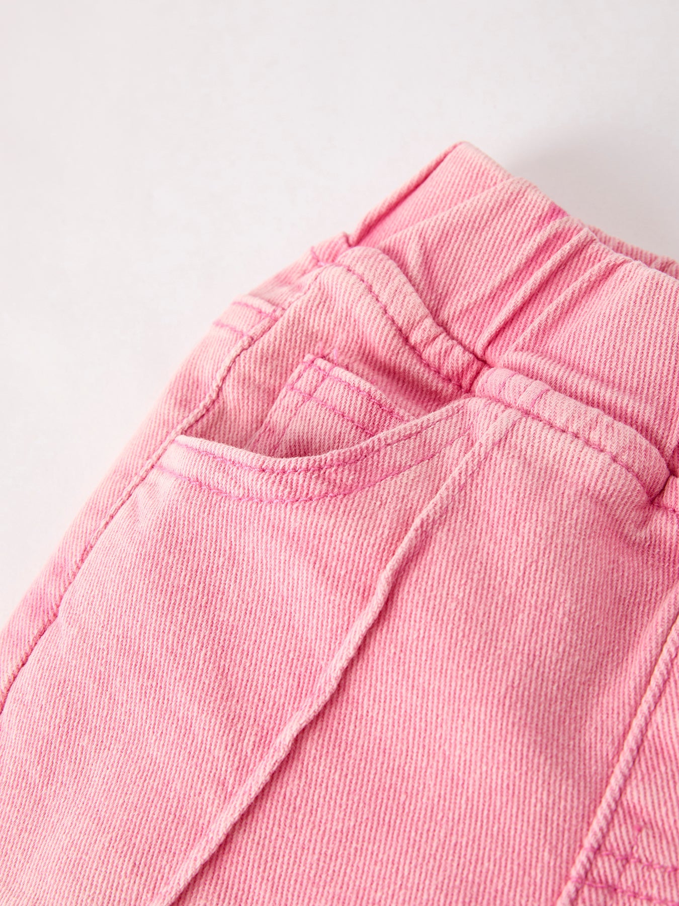 Pink Flared Elastic Jeans Denim pant