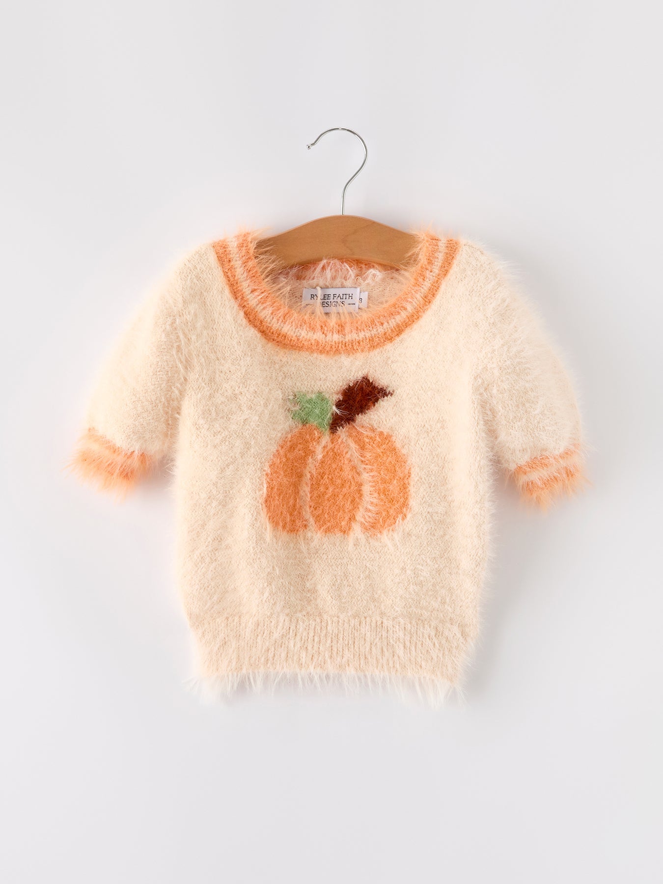 Fall Pumpkin Orange Girls Pullover Sweater
