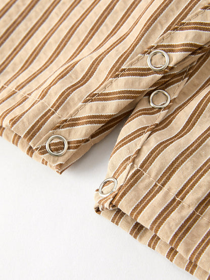 Stripe Smocked Church Christ Bishop Christening Toddler Boys' Romper