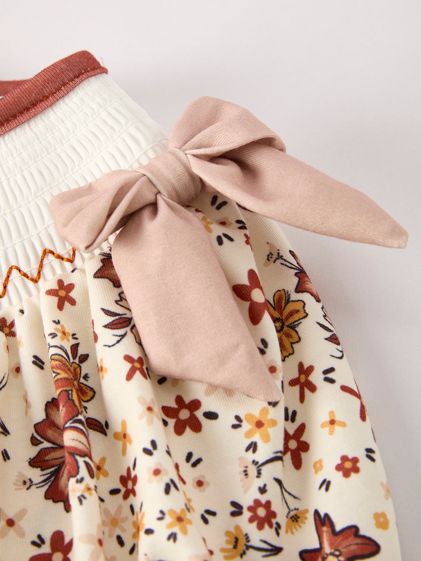 Colorful Floral Smocked Church Christ Bishop Christening Girl Dress