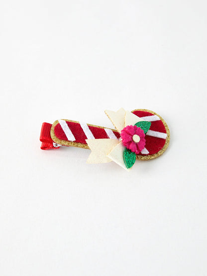 Christmas Candy Cane Girls Hair Clip