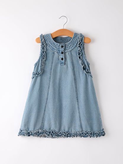 Summer Girls Sleeveless Ruffle Dress