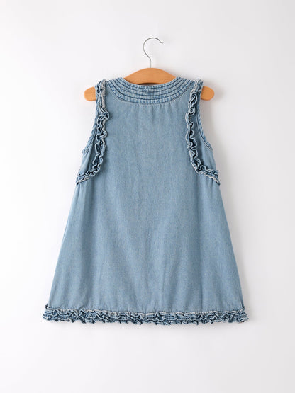 Summer Girls Sleeveless Ruffle Dress