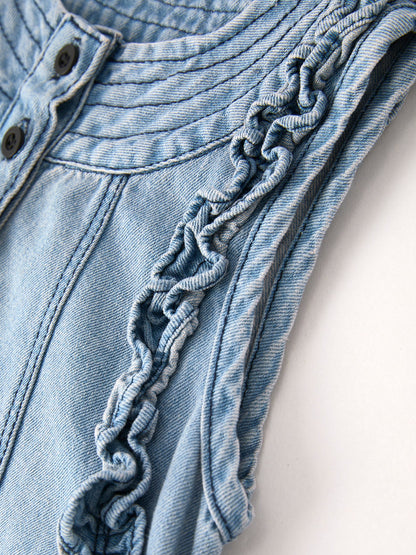 Summer Girls Sleeveless Ruffle Dress