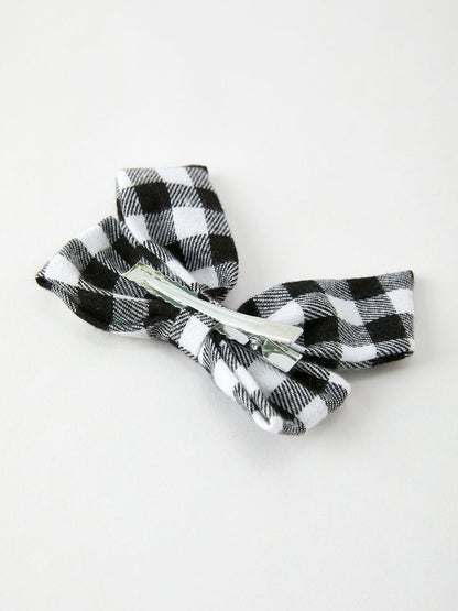 Winter Christmas Plaid Bow Hair Clip