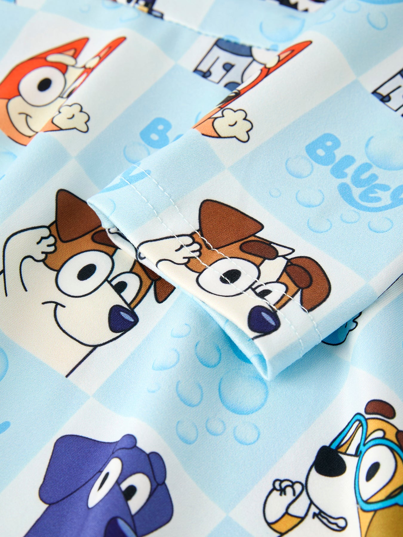 Winter Christmas Character Print Blue Girls Dress