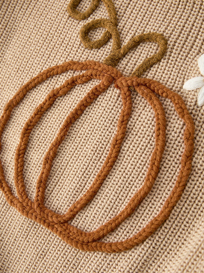 Fall Girls Thanksgiving Halloween Pumpkin Pullover Sweater