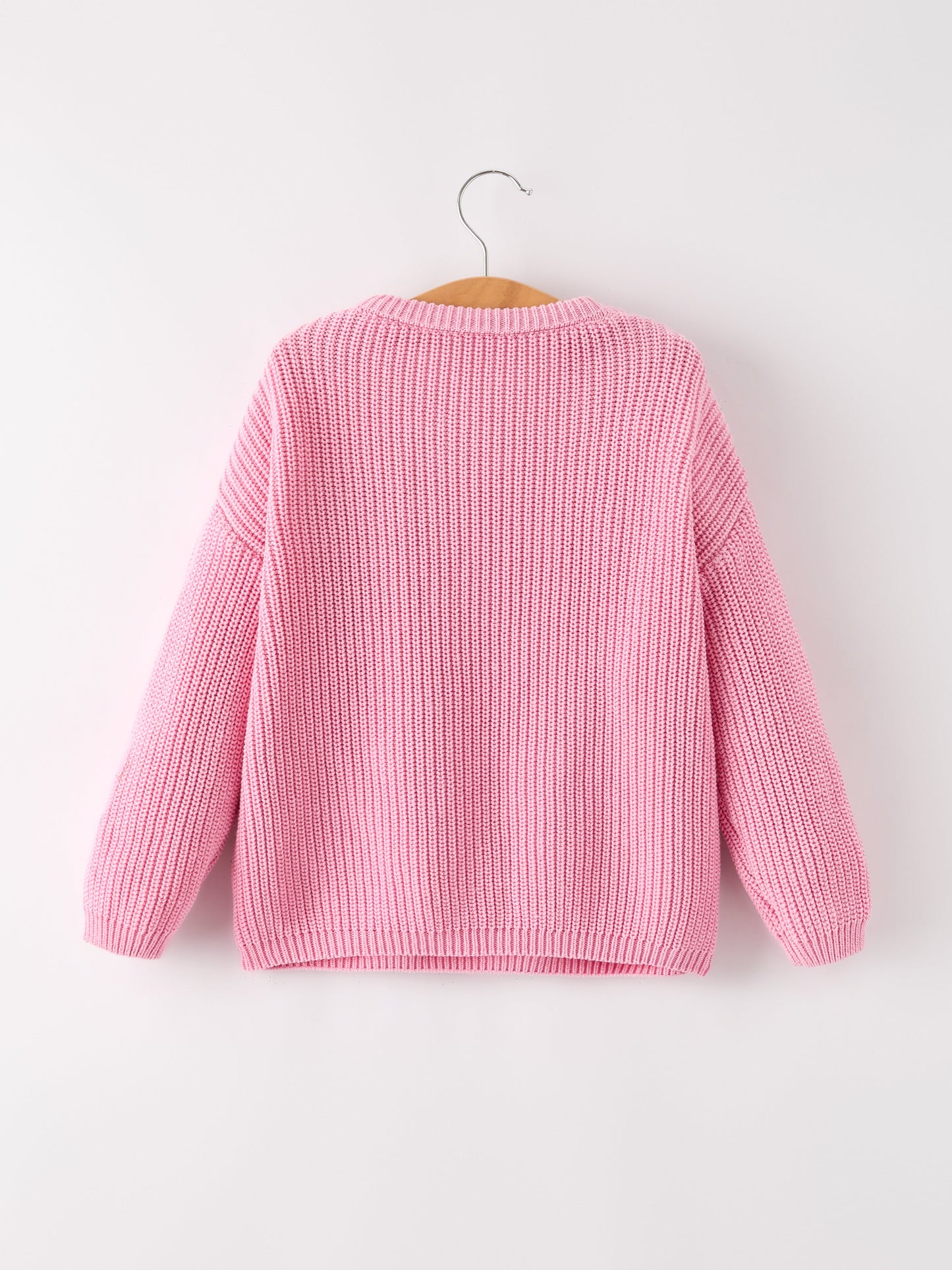 Winter Pink Football Girls Pullover Sweater