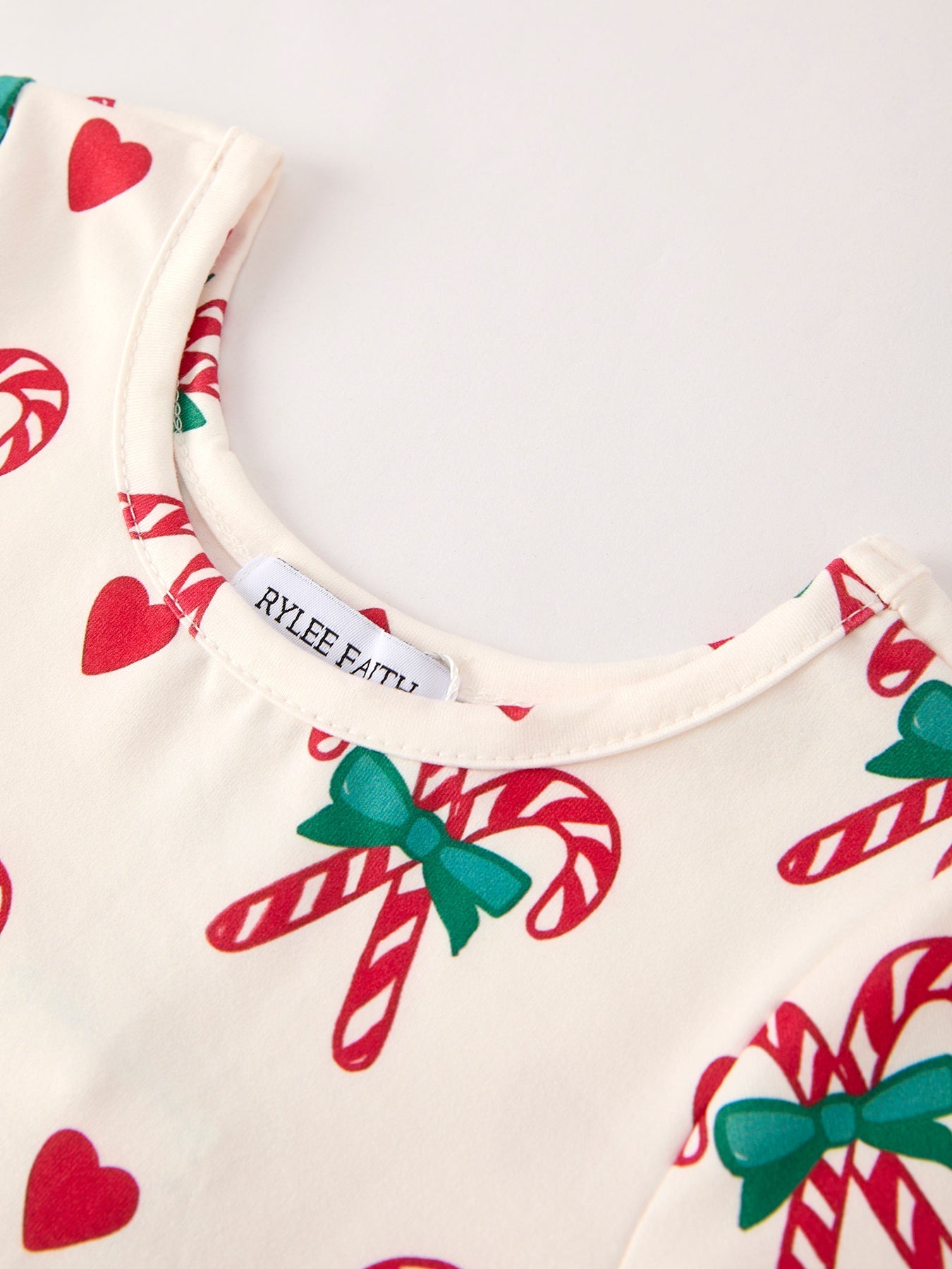 Candy Cane & Heart Christmas Girls Dress