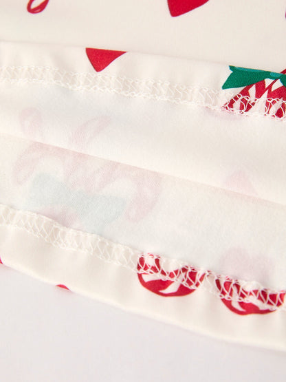 Candy Cane & Heart Christmas Girls Dress