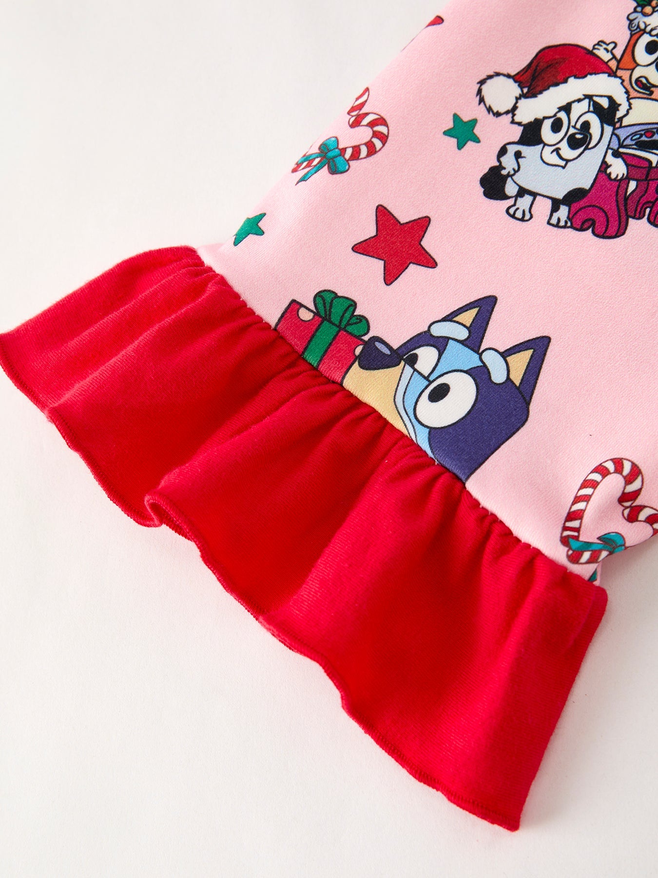 Christmas Festive Baby Girls Pajamas with Ruffles