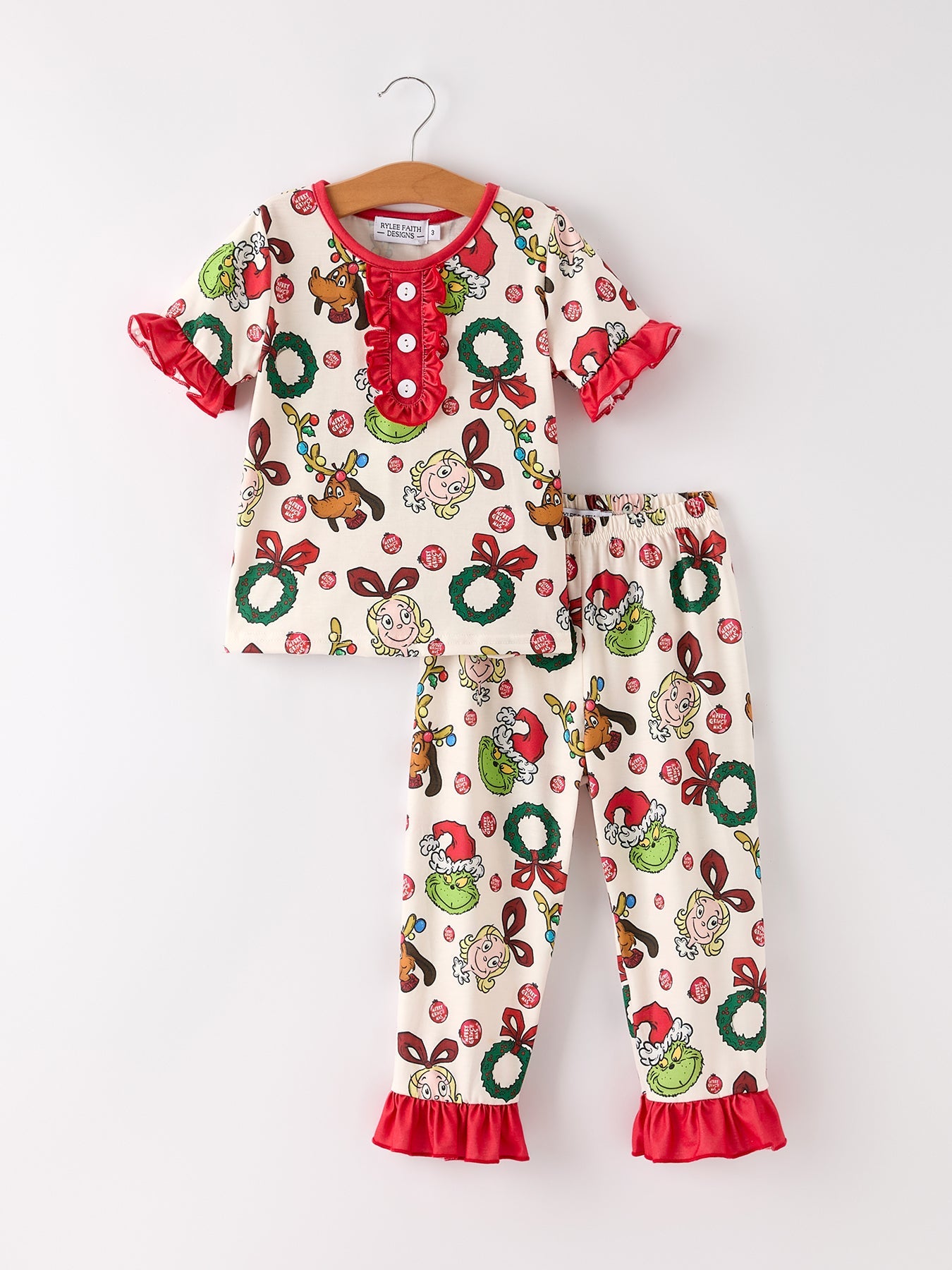 Christmas Character Pattern Girl Pajama Set