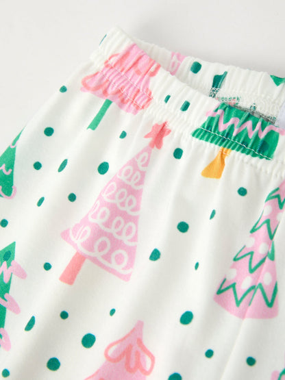 Christmas Tree Ruffles Girls Pajamas