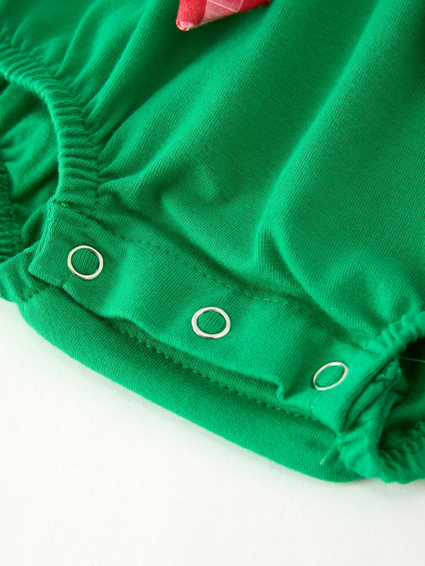 Christmas Character Candy Embroidery Green Baby Girls Romper