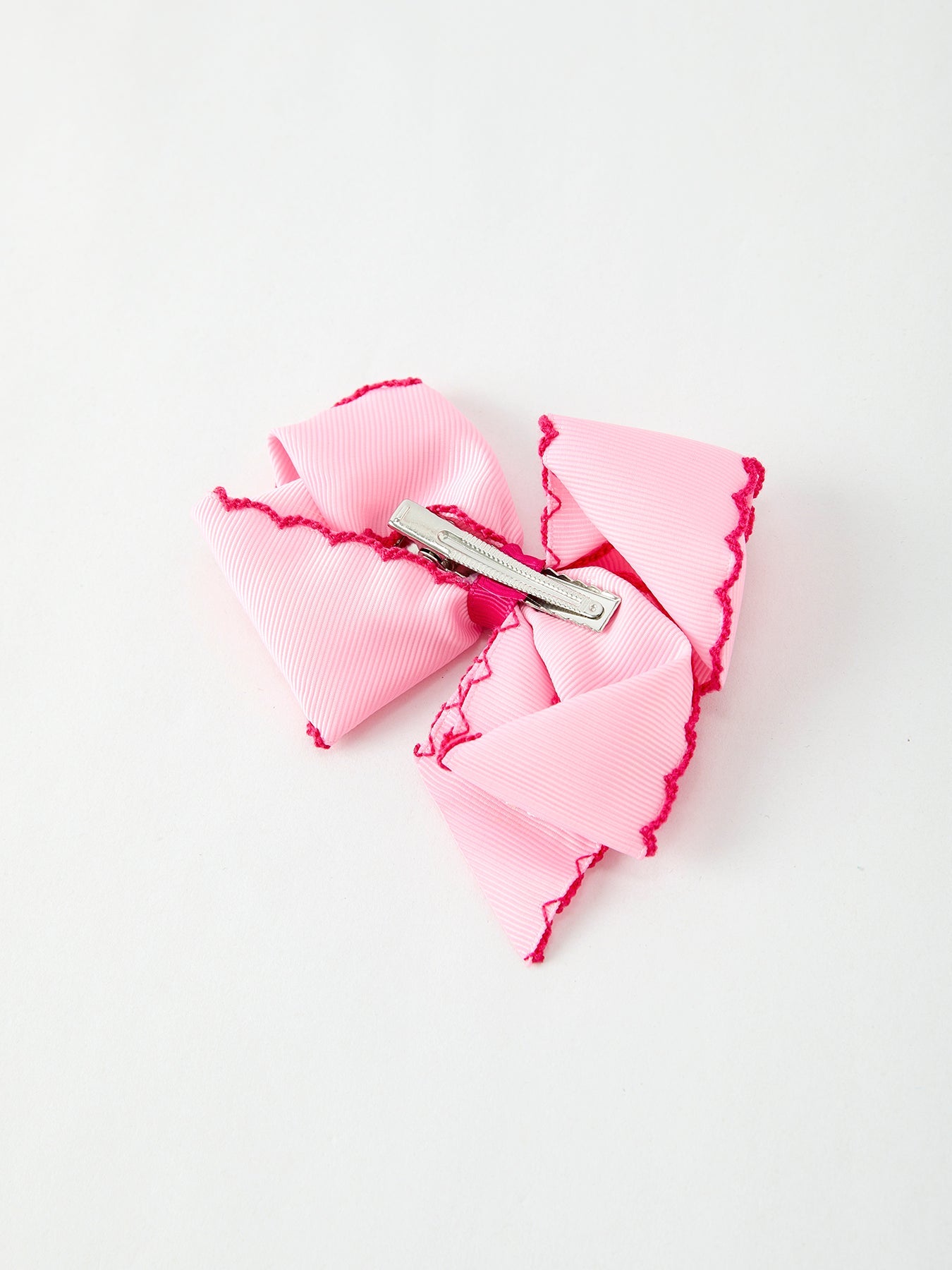 Christmas Santa Claus Pink Bow 4.1 Inch Hairpin