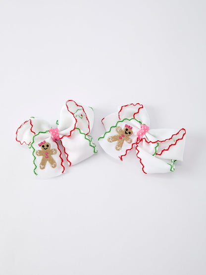 Christmas Gingerbread Man Hair Bows: Sweet Christmas Style（2PCS）