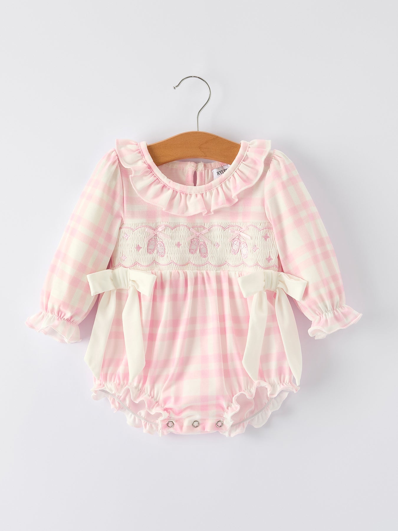 Pink Cute Bow Plaid Baby Romper: Soft and Comfortable