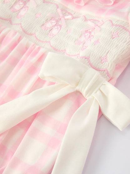 Pink Cute Bow Plaid Baby Romper: Soft and Comfortable