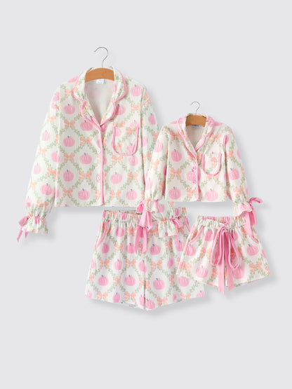 Mommy and Me Fall Thanksgiving Pumpkin  Pajama