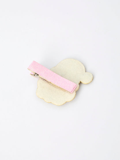 Christmas Pink Santa Girls 2-inch Hair Clip– Pink Girls' Hair Accessory