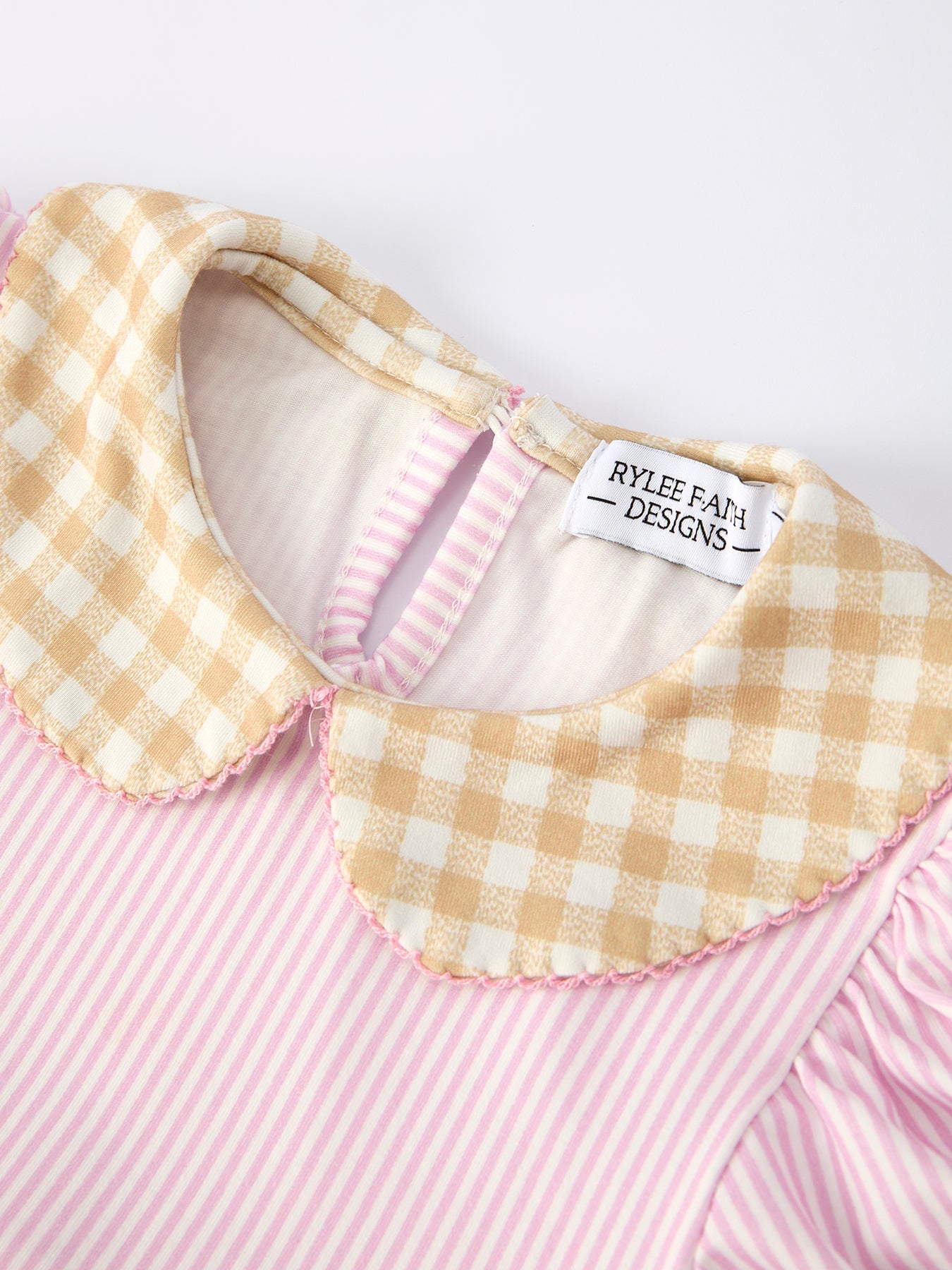 Farm Horse Bow Girls Dress – Pink Stripes