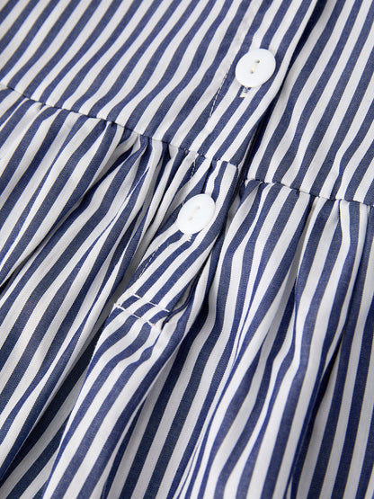 Girls Baseball Team Outfit – Striped Ruffle Sleeve Dress with Ball Design