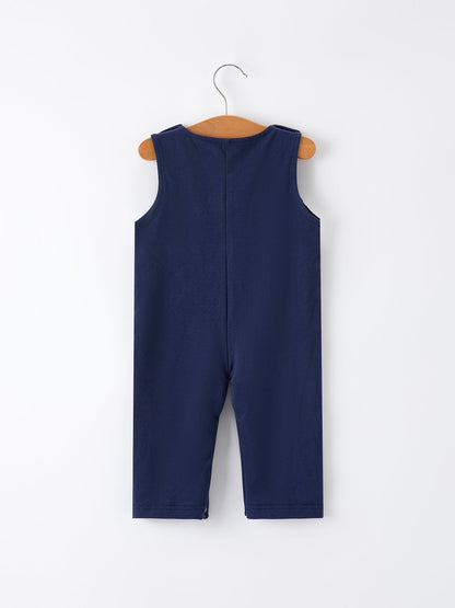 Baby Boys Romper – Dog Baseball Smocking Embroidery Outfit