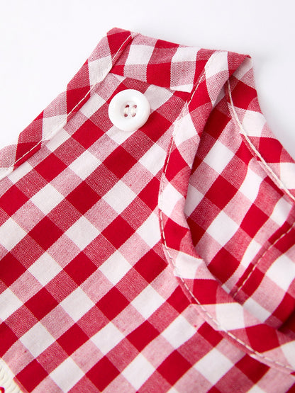 Mommy & Me Girl Dress – Dog Baseball Smocking Embroidery Outfit