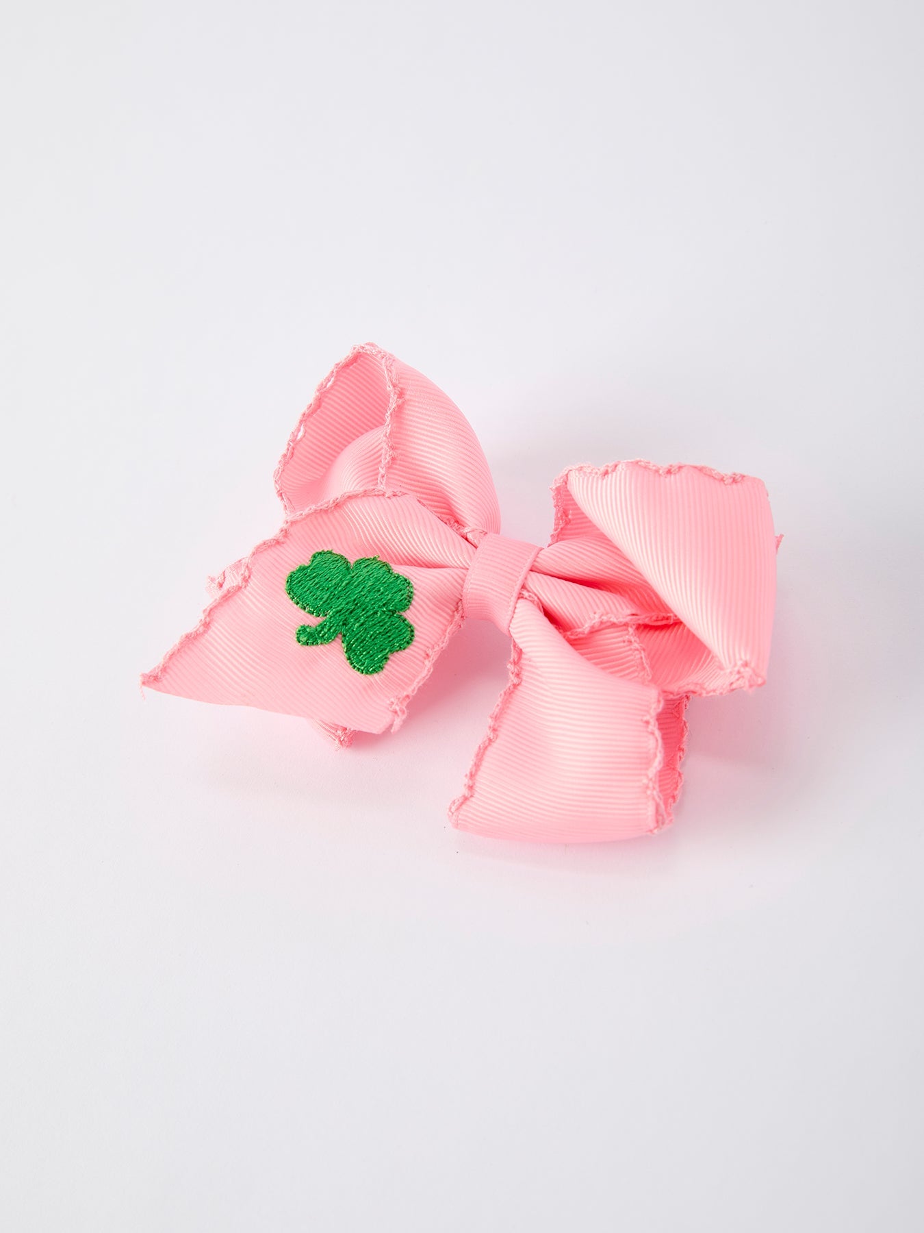 St. Patrick  Shamrock Pink Hair Bow – Lucky Girls Hair Clip