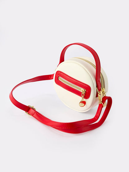 Kids Baseball Themed Crossbody Bag with Red Handle
