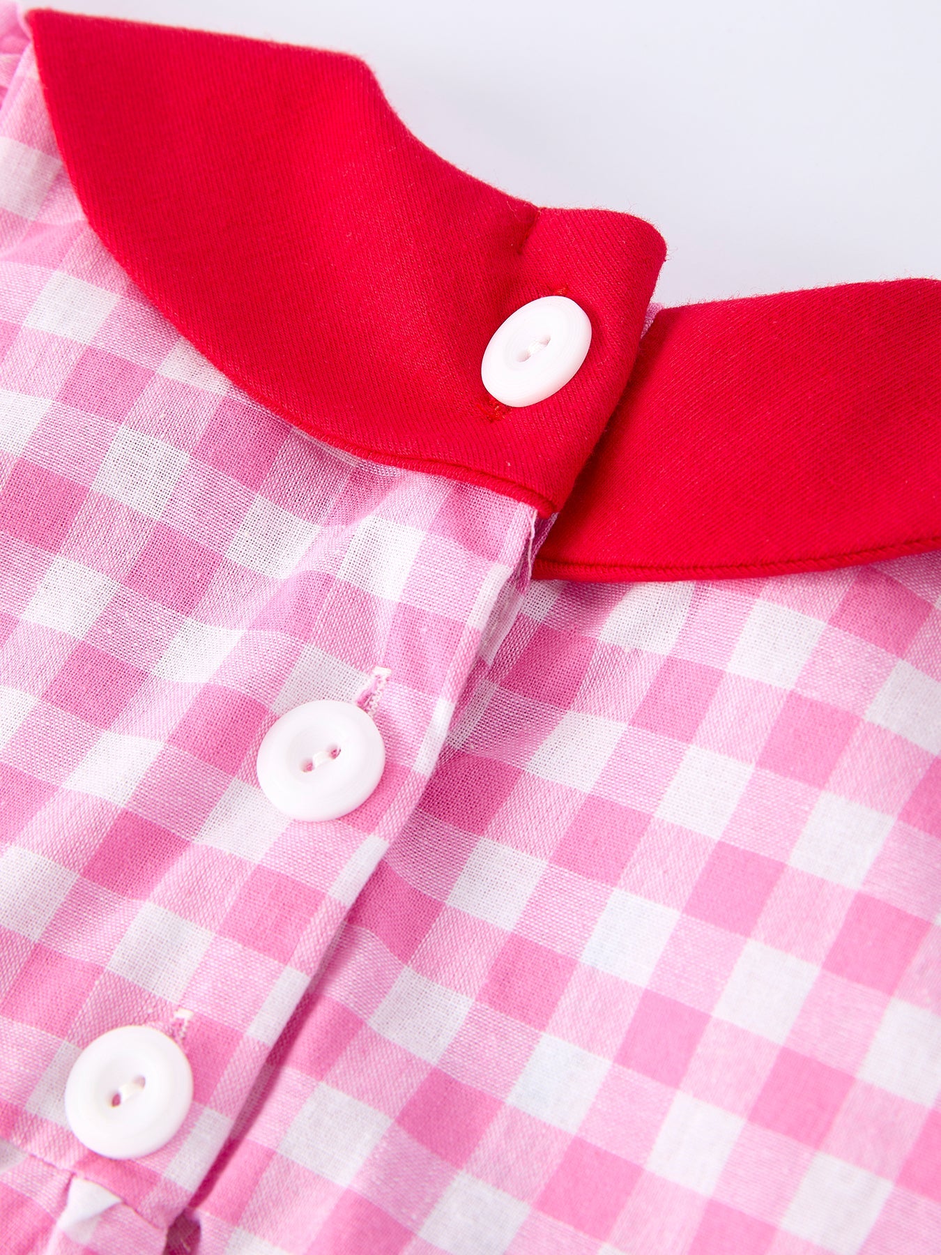 Valentine Pink Plaid Bubble Romper with Red Hearts and Bows