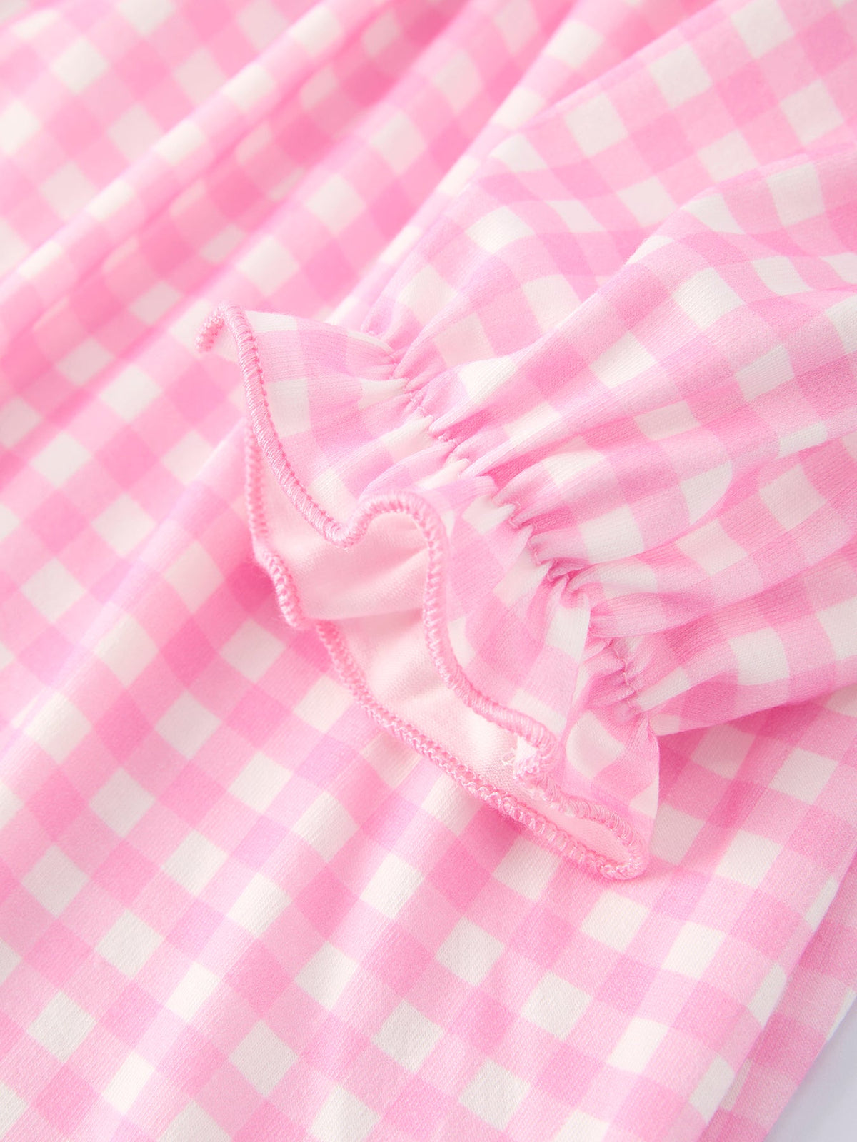 Girls' Valentine's Day Heart Smocking Embroidered Plaid Dress