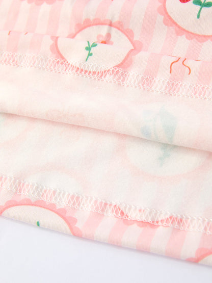 Spring Pink Floral Bow Smocked Girl Dress