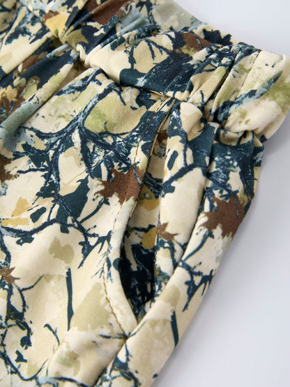 PREORDER Duck Embroidery Boys Set Green Tee and Camo Shorts