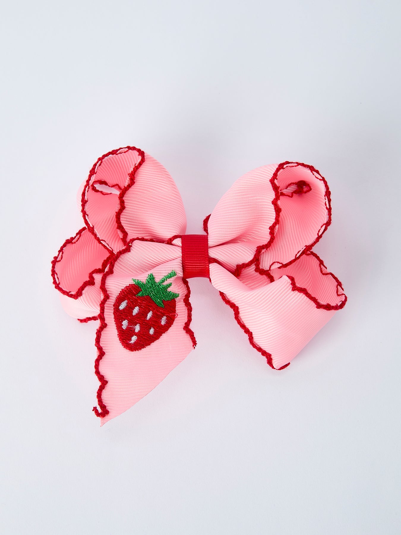 Strawberry Embroidered Girls Hairpin 4 Inches