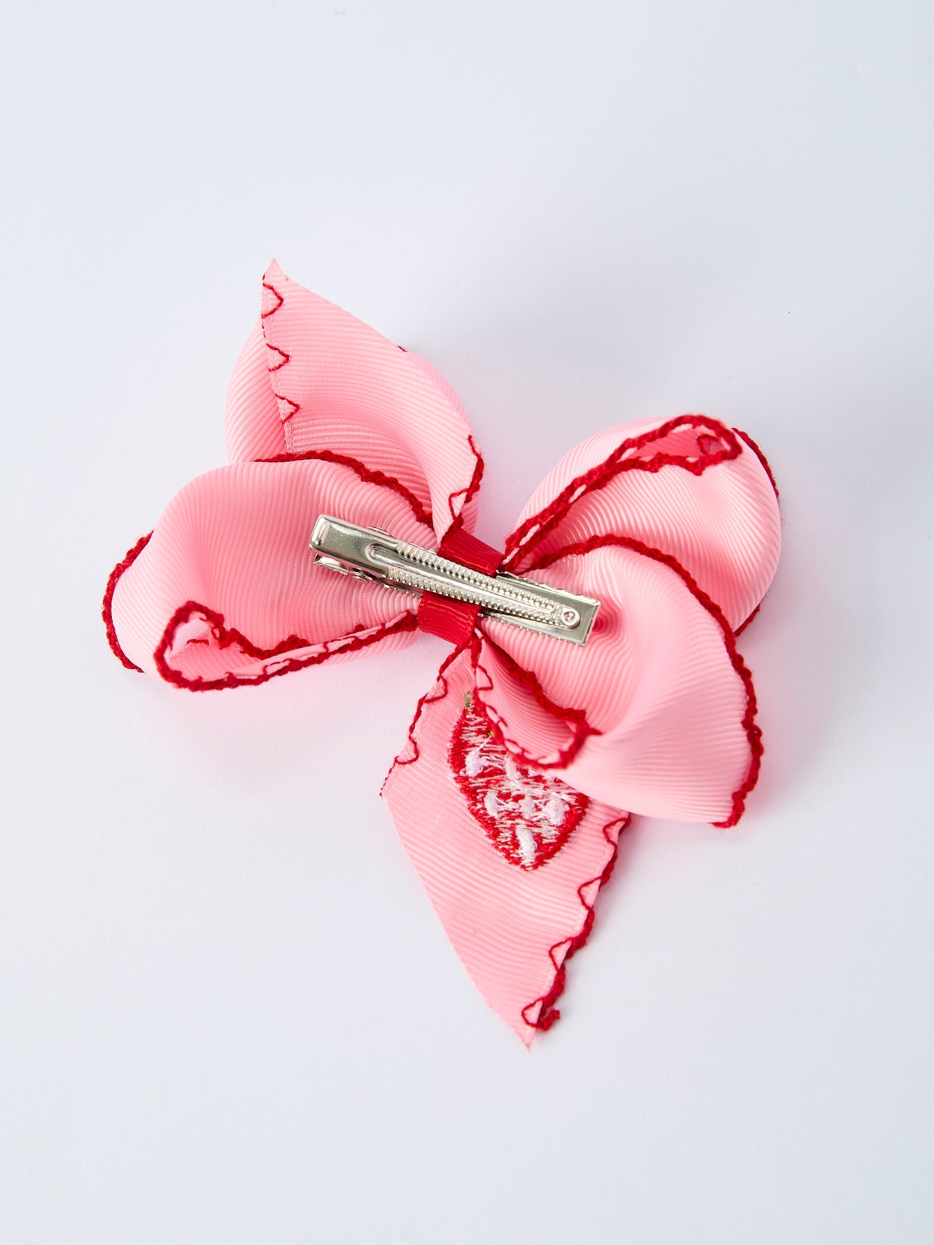Strawberry Embroidered Girls Hairpin 4 Inches