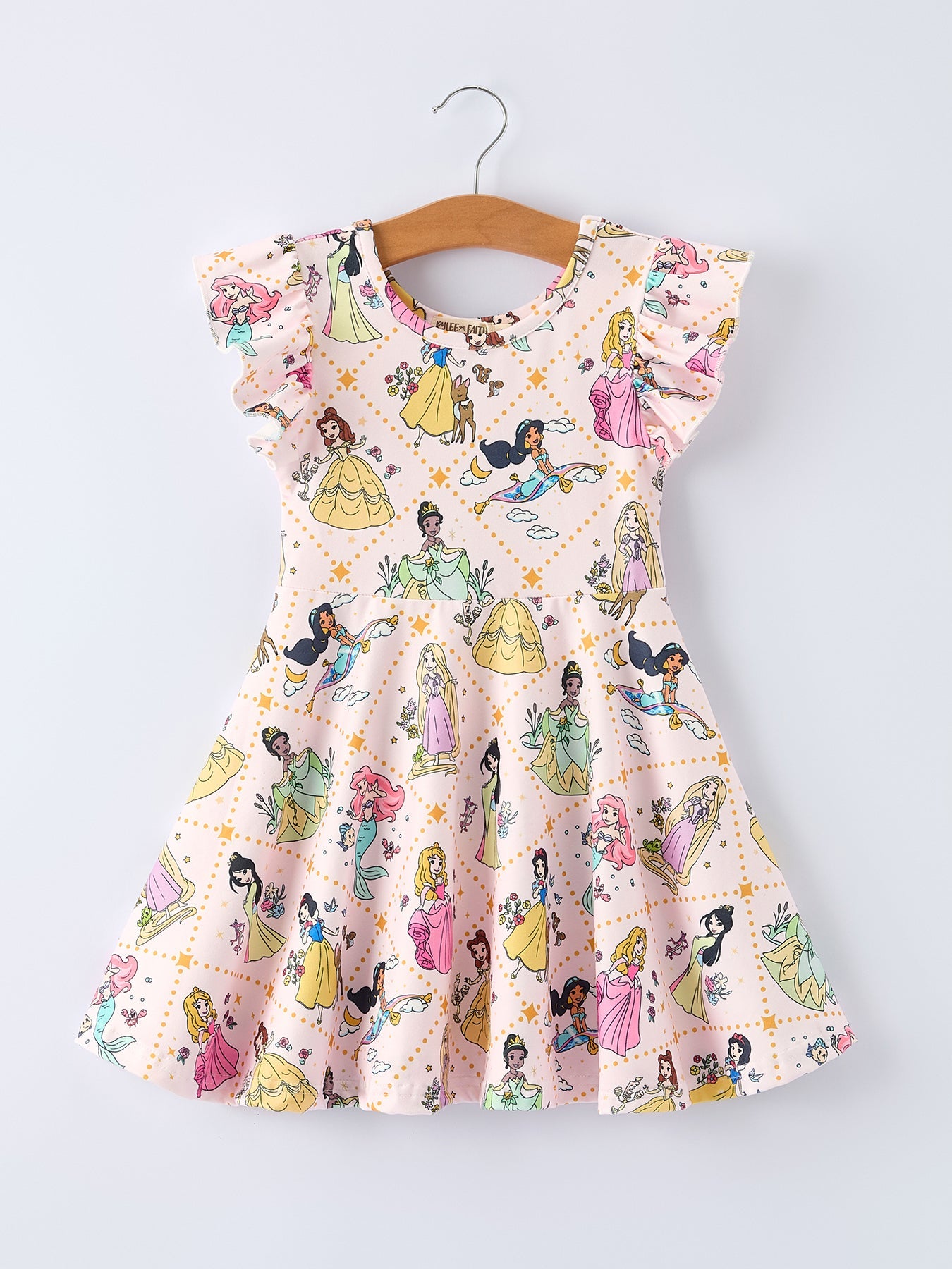 PREORDER Summer Pattern Ruffle Sleeve Girls Dress
