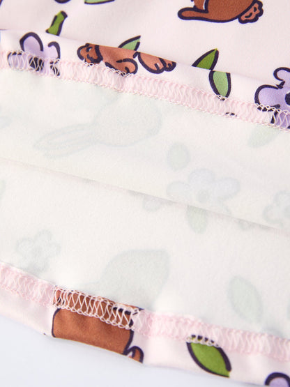 Easter Bunny Purple Floral Print Girls Dress