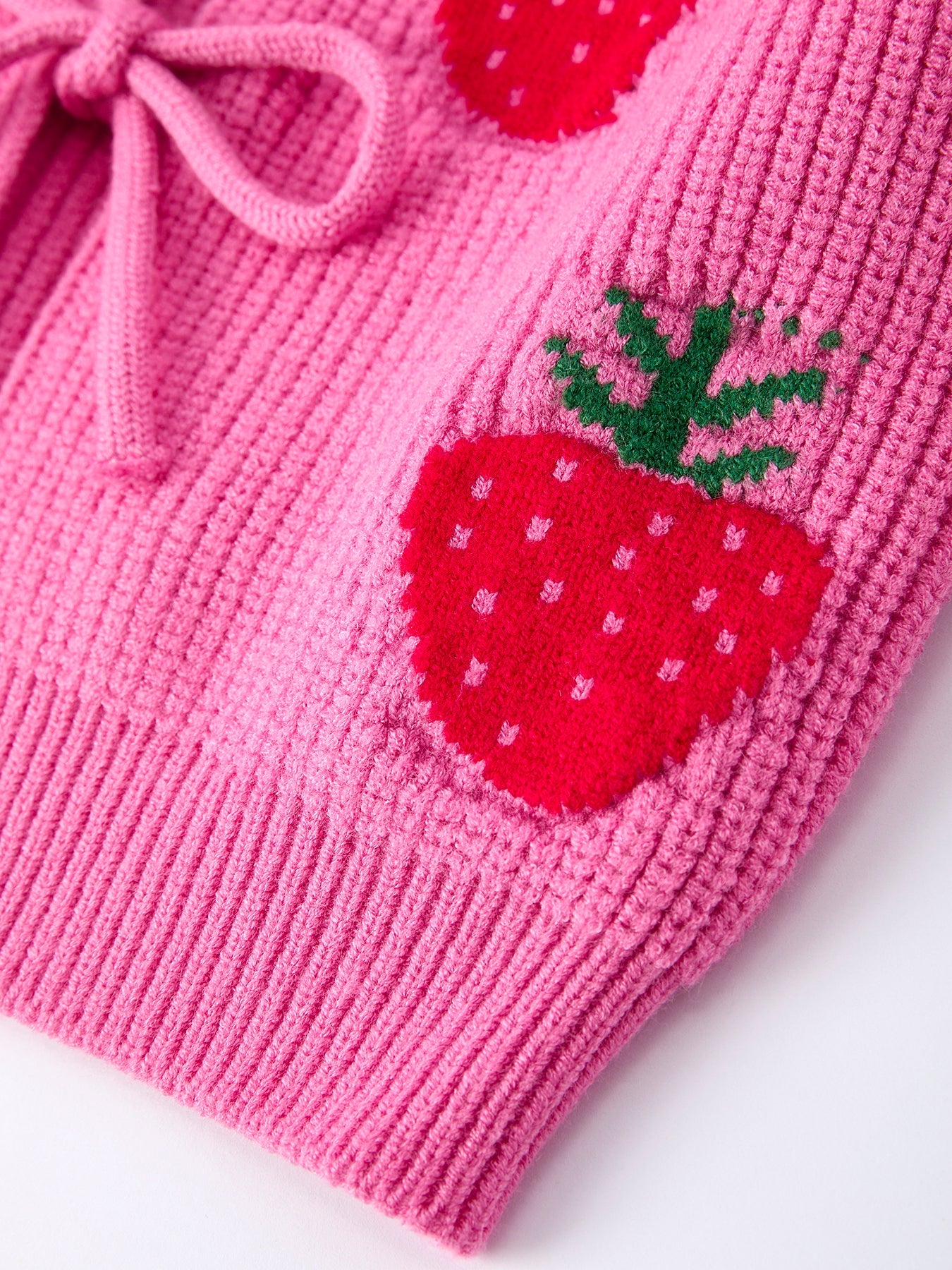 Girls Strawberry Cardigan Sweater