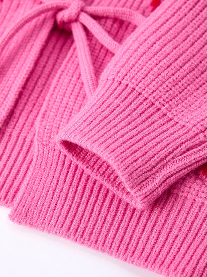 Girls Strawberry Cardigan Sweater