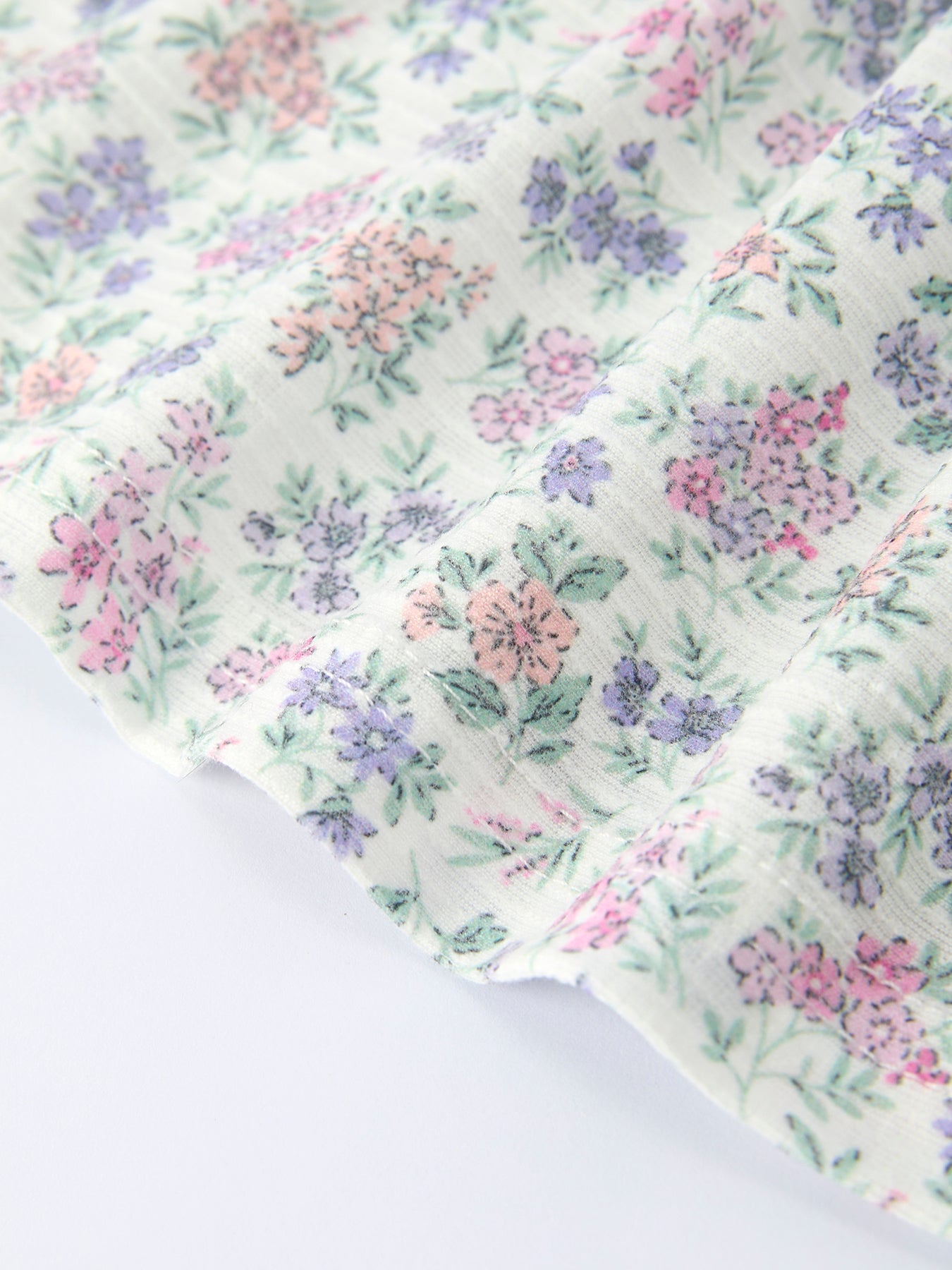 Purple Floral Smocked Embroidery Baby Girls Bloomers Set