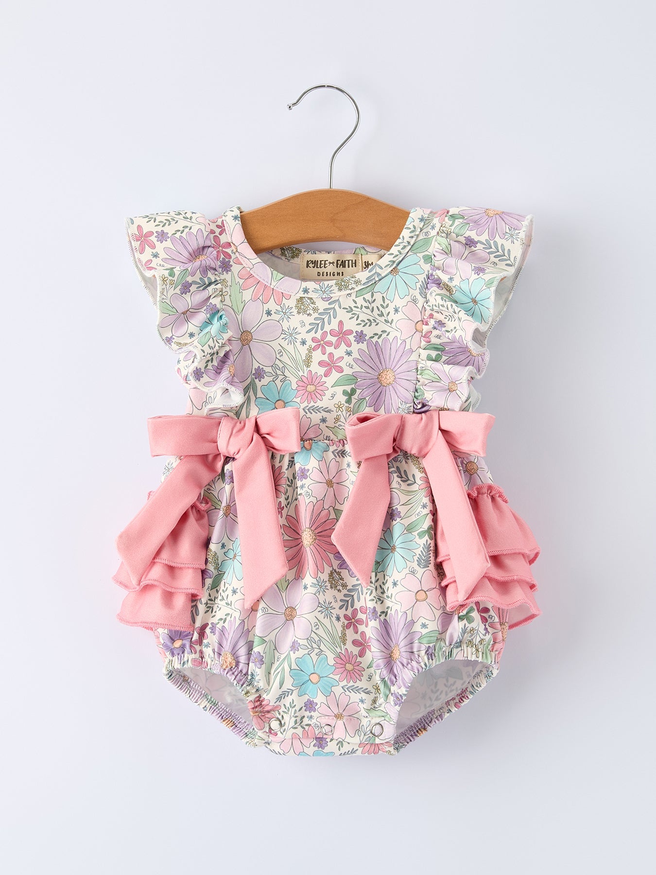 PREORDER Girls Pink Floral Sleeveless Baby Girls Romper