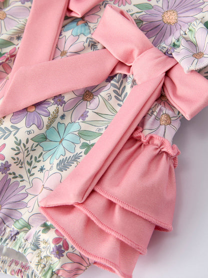 PREORDER Girls Pink Floral Sleeveless Baby Girls Romper