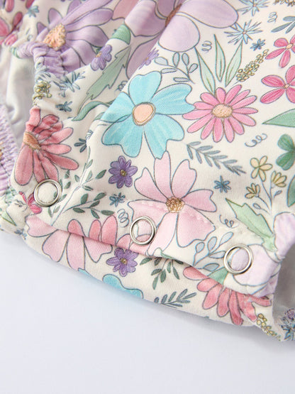 PREORDER Girls Pink Floral Sleeveless Baby Girls Romper