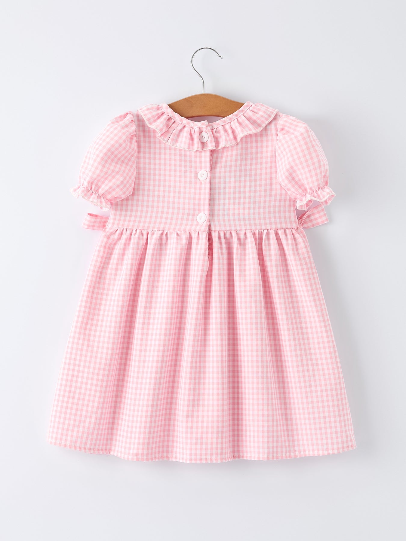 Girls Summer Crocodile Embroidered Smocked Dress